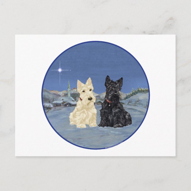 Postal Terriers Escoceses Black & Wheaten Invierno (Anverso)