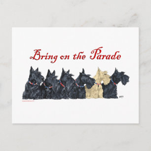 Postal Terriers Escoceses negros y trigueños
