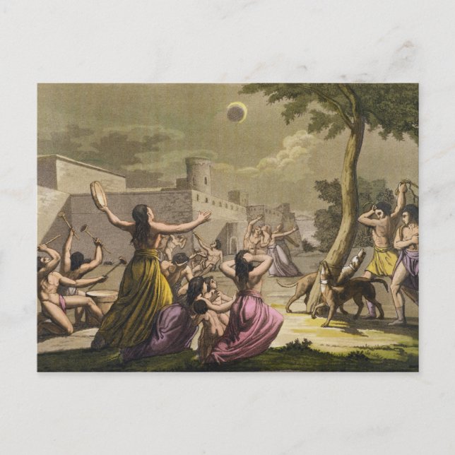 Postal Terror de los peruanos durante un eclipse de m (Anverso)