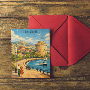 Postal Tesalónica Grecia Viaje Vintage