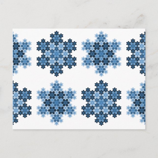 Postal Teselado Koch Snowflakes (Anverso)