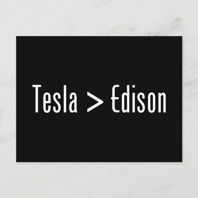 Postal Tesla > Edison (Anverso)