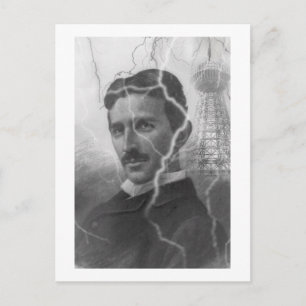 Postal Tesla, el hombre relámpago