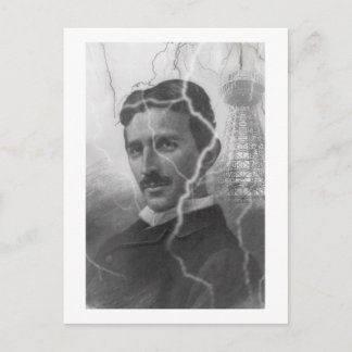 Postal Tesla, el hombre relámpago