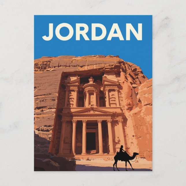 Postal Tesorería de Petra Jordania Retro (Anverso)