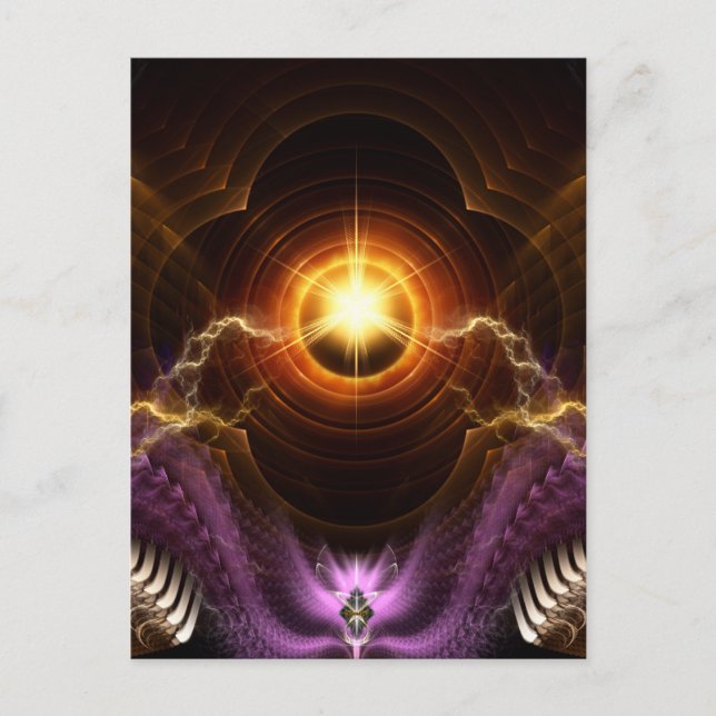 Postal Tesoro De Arte Fractal Nocturno (Anverso)