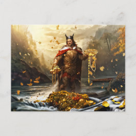 Postal tesoro de los Nibelungs en el Rin.