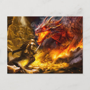 Postal Tesoro de Nibelungo. Siegfried lucha contra el dra