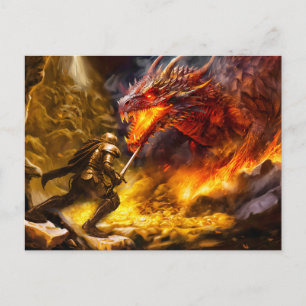 Postal Tesoro de Nibelungo. Siegfried lucha contra el dra