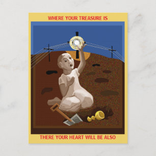 Postal Tesoro en un campo