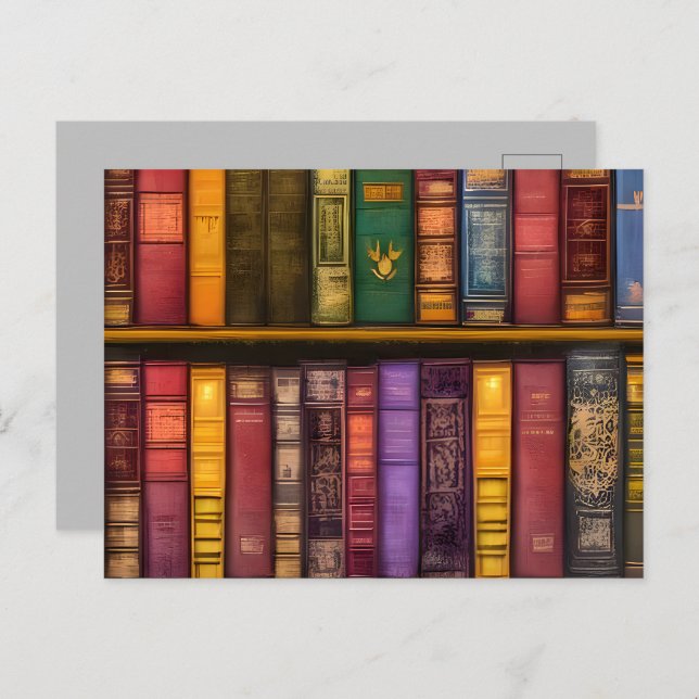 Postal Tesoros literarios - libros antiguos clásicos (Anverso / Reverso)