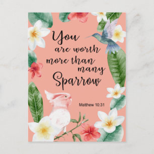 Postal Testigo de Jehová JW Alentamiento Mateo 10:31