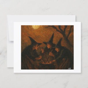 Postal Testigos de Halloween se están preparando bajo el 