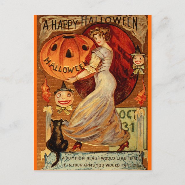 Postal Testigos, Halloween, magia, espumoso, lindo (Anverso)