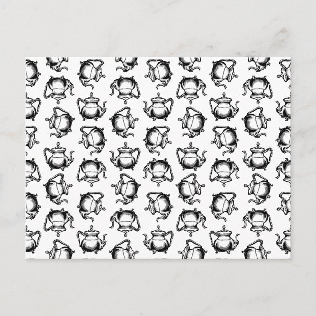 Postal Teteras antiguas ollas de té PERSONALIZADO BG COLO (Anverso)