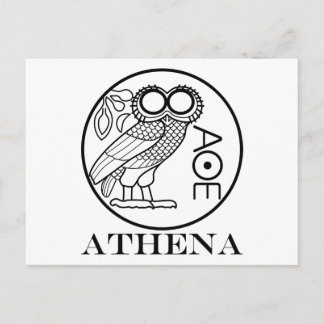 Postal Tetradrachm del búho de Athena (fuente de los