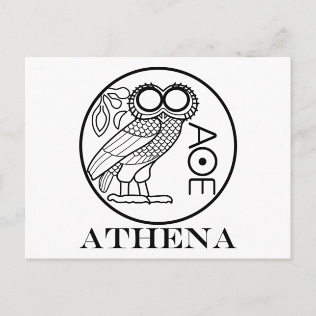 Postal Tetradrachm del búho de Athena (fuente de los (Anverso)