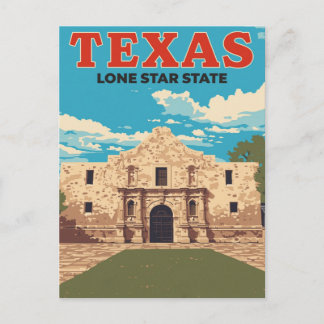 Postal Texas Alamo Vintage Travel