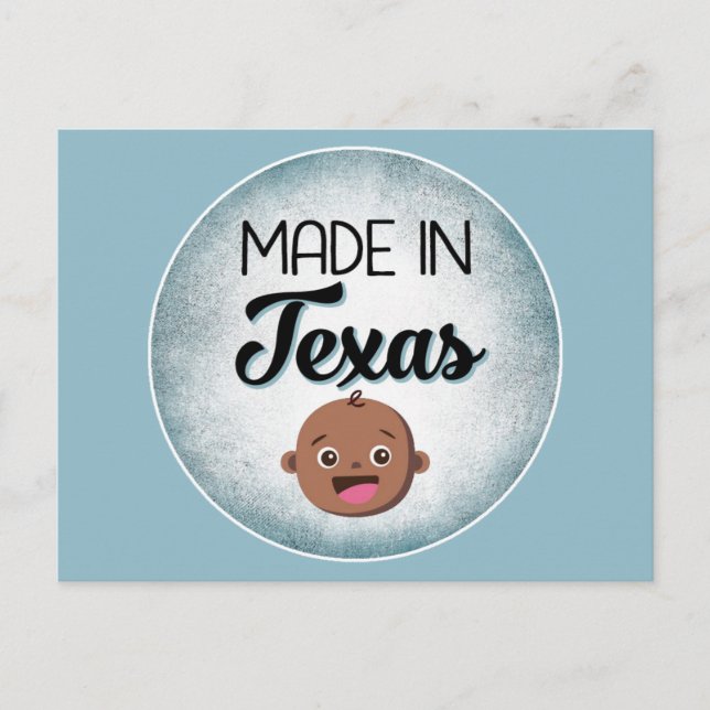 Postal Texas Baby Funny Blue African American Black Baby (Anverso)