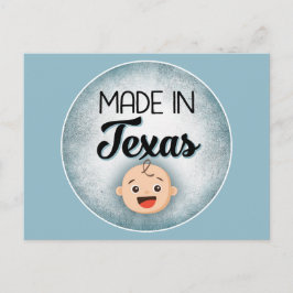 Postal Texas Baby Funny Blue New Boy Postcard