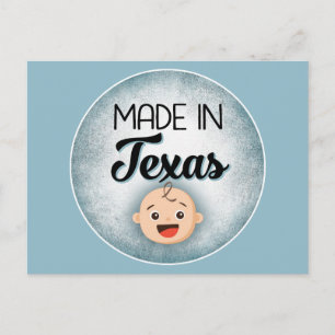 Postal Texas Baby Funny Blue New Boy Postcard