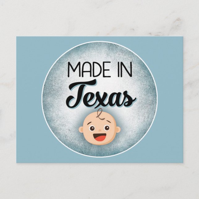 Postal Texas Baby Funny Blue New Boy Postcard (Anverso)