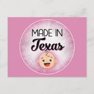 Postal Texas Baby Funny Pink New Chica Postcard