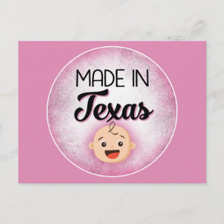 Postal Texas Baby Funny Pink New Chica Postcard
