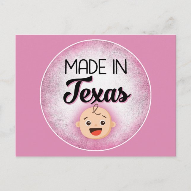 Postal Texas Baby Funny Pink New Chica Postcard (Anverso)