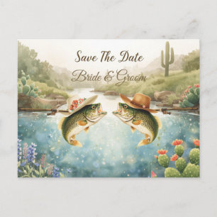 Postal Texas Bodas de Pesca Save the Date Vaquero
