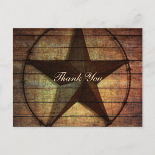 Postal texas de madera rústica estrella boda occidental g