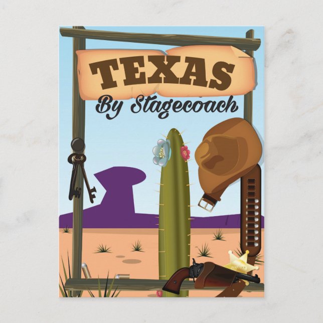 Postal Texas en diligencia (Anverso)