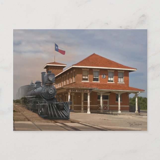Postal TEXAS - Estación de tren de San Angelo (Anverso)