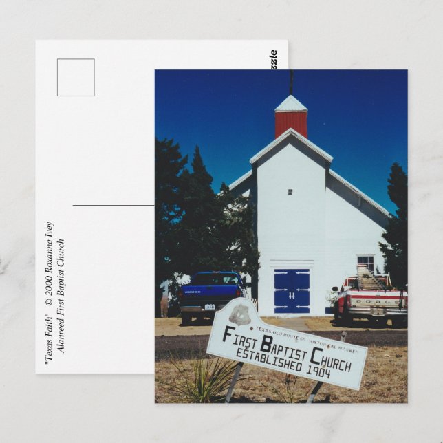 Postal "Texas Faith" (Anverso / Reverso)