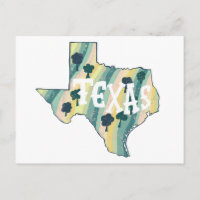 Texas Illustrated Map Colorful Bold