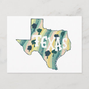Postal Texas Illustrated Map Colorful Bold