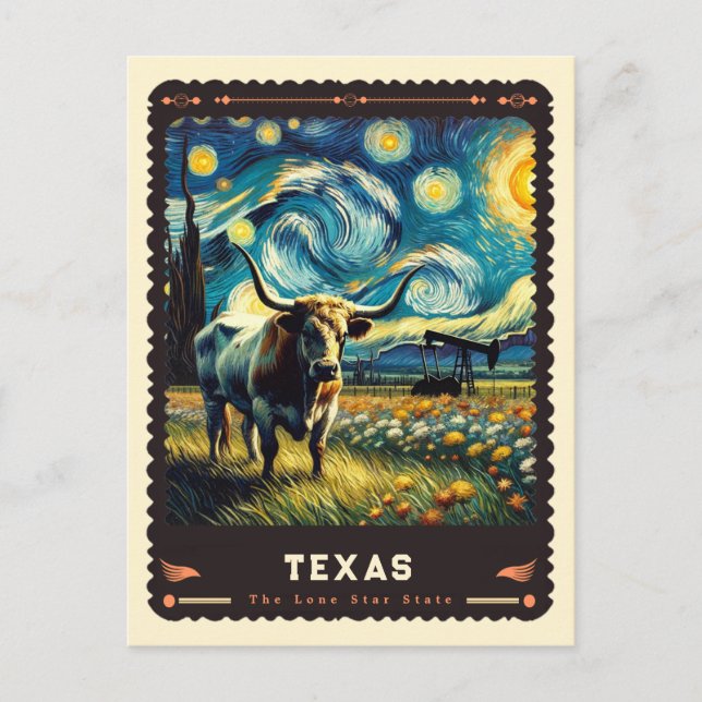Postal Texas | Inspirado en Vincent Van Gogh (Anverso)
