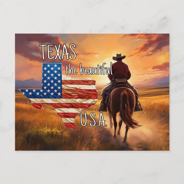 Postal TEXAS los hermosos Estados Unidos (Anverso)