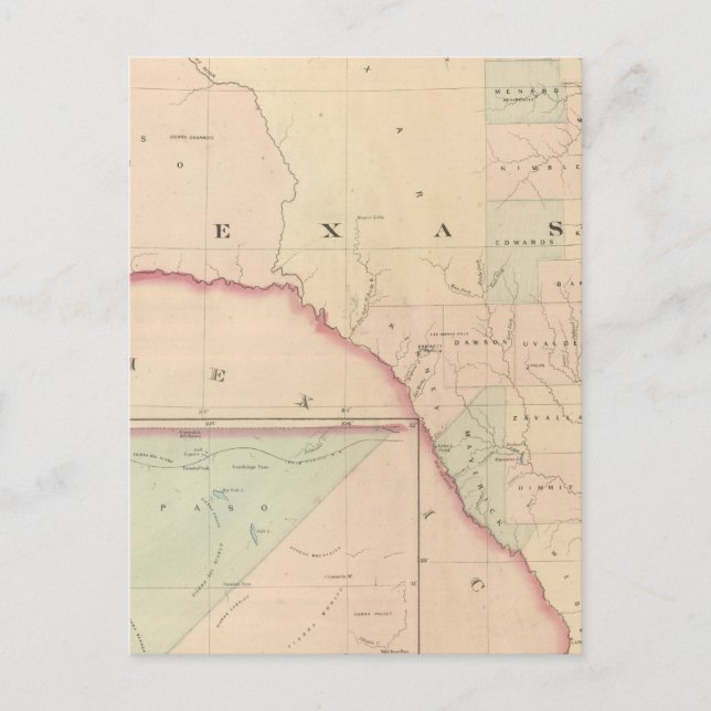 Postal Texas, parte occidental (Anverso)