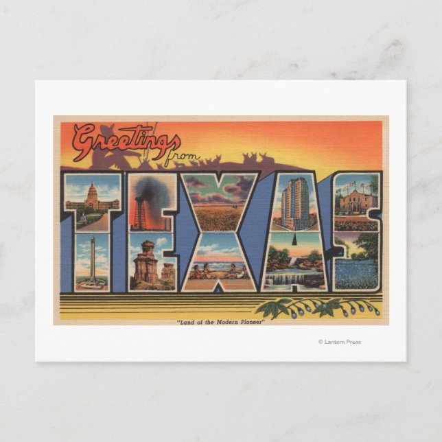 Postal Texas (Tierra del Pionero Moderno) (Anverso)