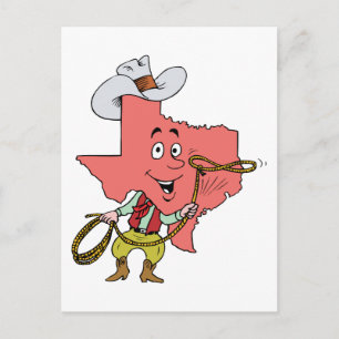 Postal Texas TX Texan Cowboy Vintage Travel Souvenir