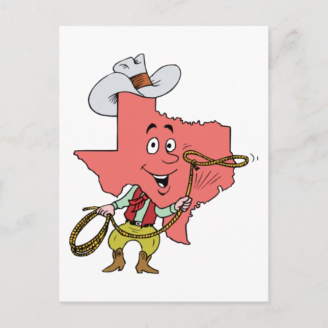 Postal Texas TX Texan Cowboy Vintage Travel Souvenir (Anverso)
