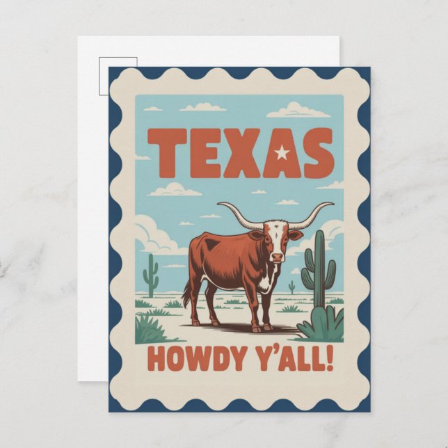 Postal Texas USA Vintage Travel (Anverso / Reverso)