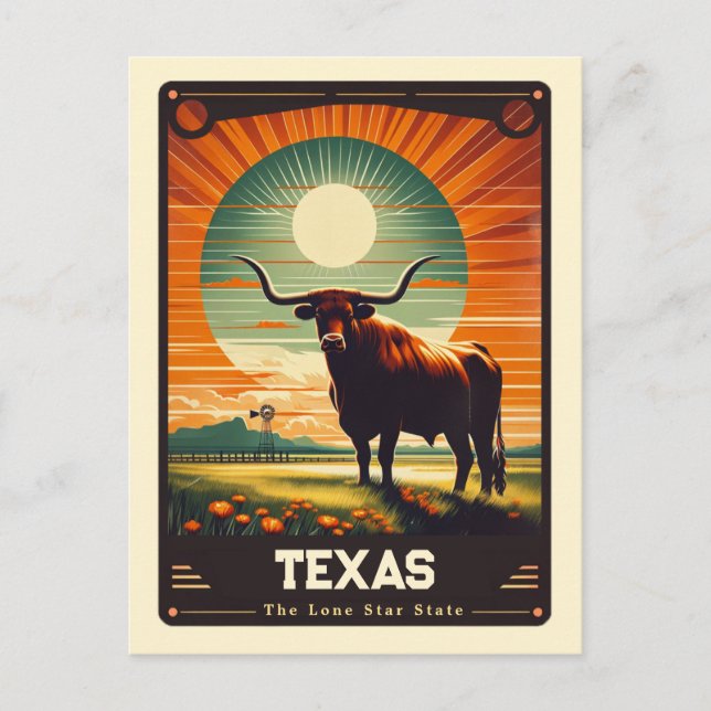 Postal Texas | Vintage patriótico (Anverso)