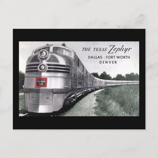 Postal Texas Zephyr Train Vintage (Anverso)