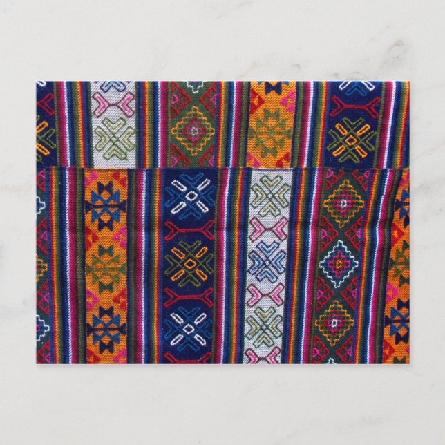 Postal Textil butanés (Anverso)