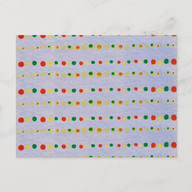 Postal Textil de corte de madera de Polka Dot Japonés (Anverso)