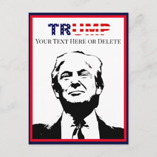 Postal Texto/color personalizado Trump '24 Foto rojo blan