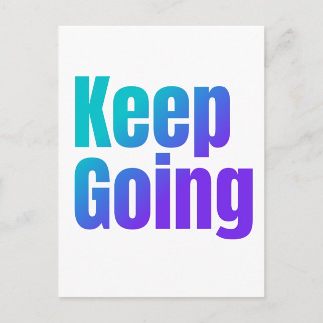 Postal Texto coloreado degradado inspirador (Anverso)