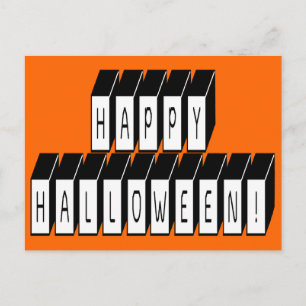 Postal Texto de bloque de Halloween